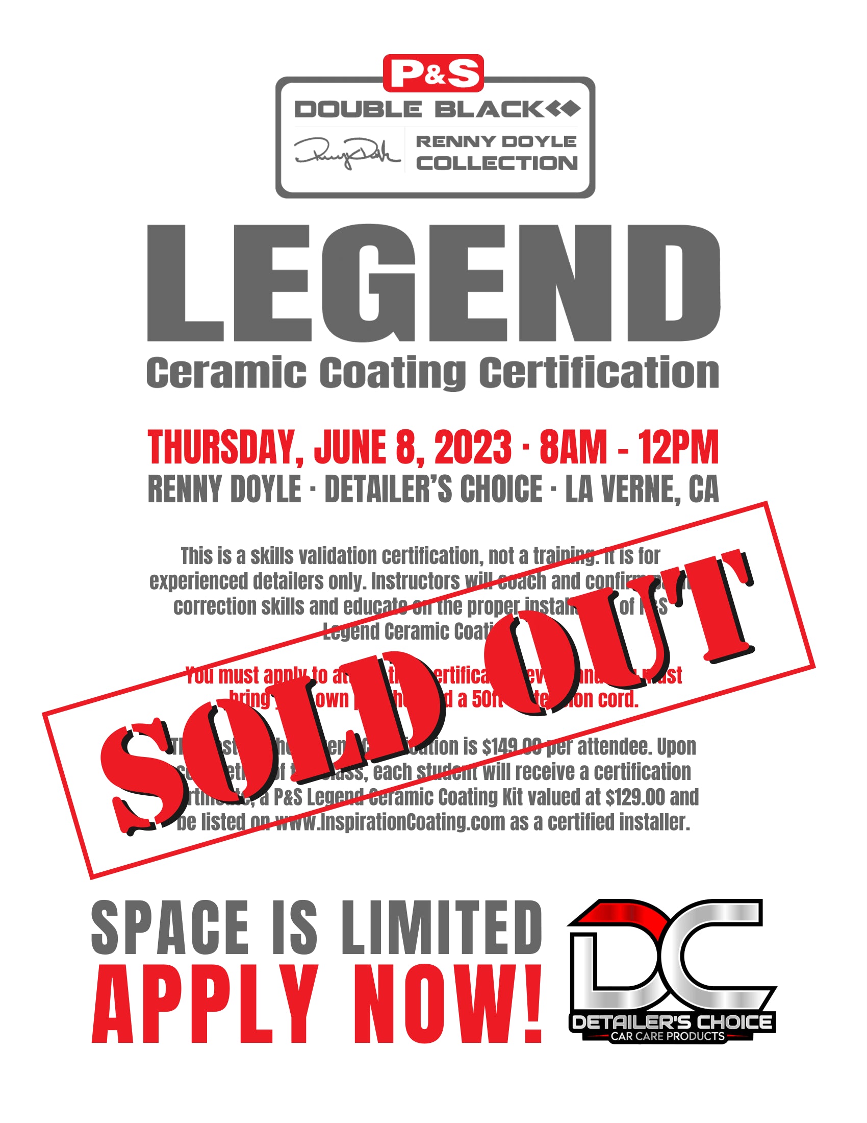 What is the P&S Legend Ceramic Coating Certification?
