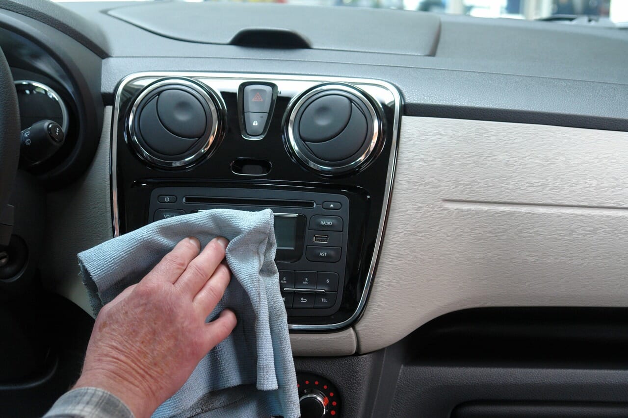 Cleaning Console of car