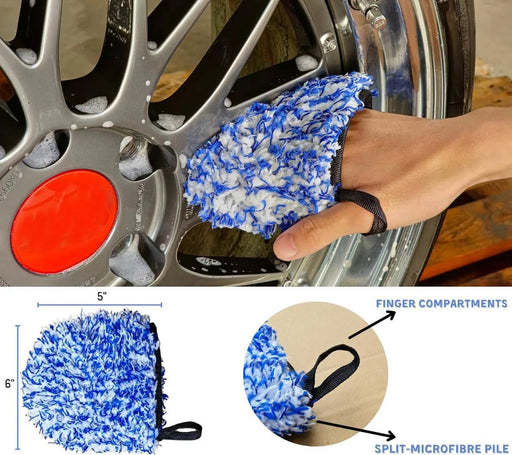 Detailer’s Choice Microfiber Finger Wheel Wash Mitt 2-PK Wash Sponge Detailer's Choice, Inc.