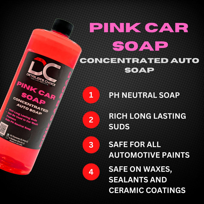 Pink Car Soap - pH-Balanced, Additive-Free Car Wash Soap Soap DETAILER'S CHOICE, INC.