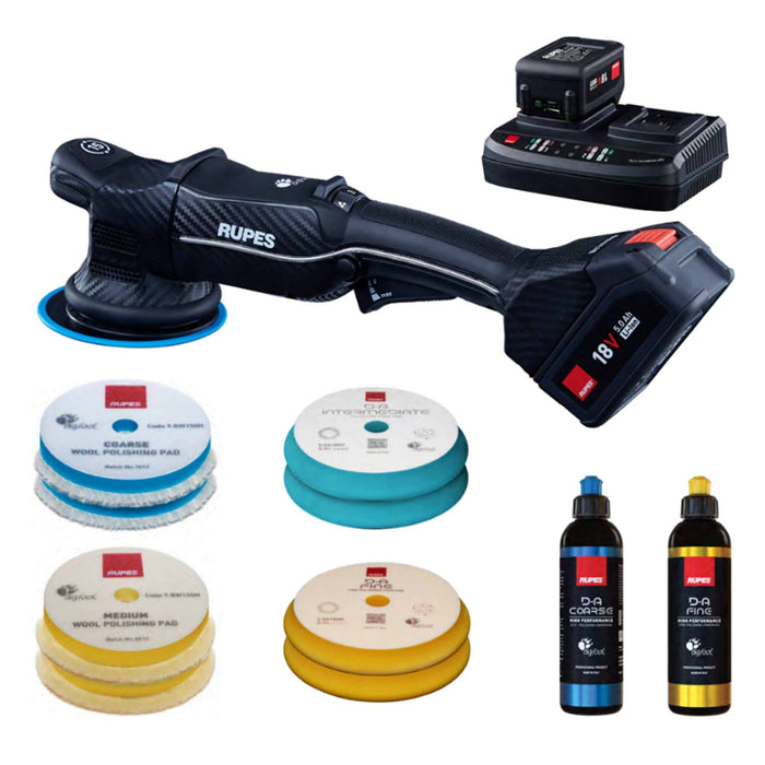 RUPES® BigFoot iBrid HLR15 Cordless Polisher Basic Kit | 5" 15mm 2 Batteries Polishers & Buffers Rupes® 