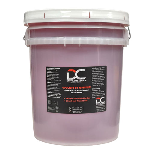 Wash N' Shine - Concentrated Wash & Wax Soap 5 Gallon Soap DETAILER'S CHOICE, INC. 5 Gallon