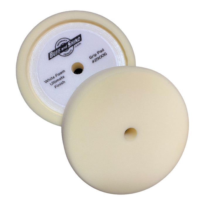 Buff and Shine® 8" White Ultra Finish Foam Pad,#2900G Recessed Back Grip Pad™ Pads Buff & Shine Mfg., Inc.