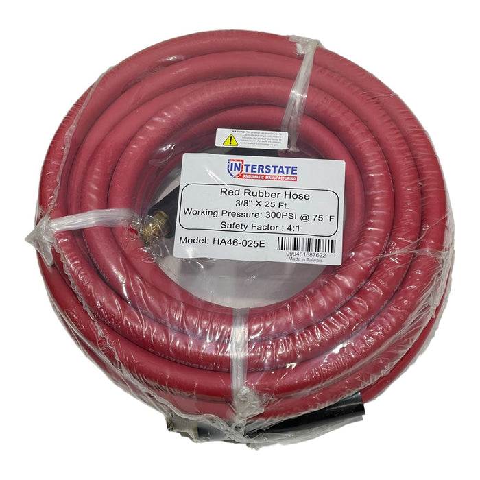 Interstate Pneumatics 300PSI Red Rhino Rubber Air Hose 3/8 Inch Parts Interstate Pneumatics 50ft