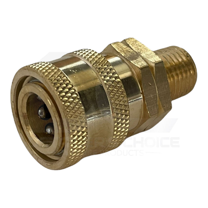 Interstate Pneumatics PW7131 Pressure Washer 1/4 Inch MNPT Brass Coupler 5200 PSI Pressure Gun Parts Interstate Pneumatics