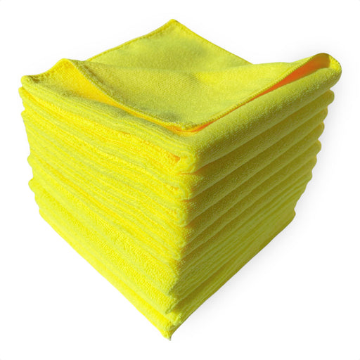 Microfiber Multi-Purpose Wiping Towel Auto Detail, Janitorial Cleaning Cloths, 380 GSM, 16"x16" Microfiber Towel Golden State Trading, Inc. 12 Pieces Yellow 