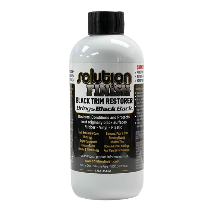 Solution Finish Black Plastic, Bumper Trim Restorer Exterior Restorer Solution Finish 12oz