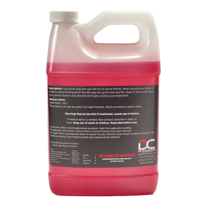 Wash N' Shine - Concentrated Wash & Wax Soap Soap DETAILER'S CHOICE, INC.