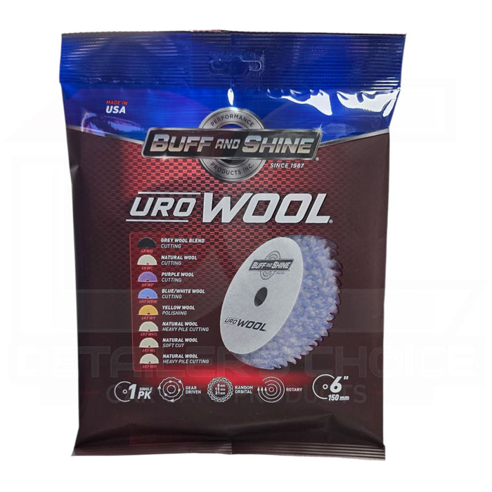 Buff and Shine® Uro-Wool Blue/White Cutting Pad | 3", 5", and 6" Sizes Available Pads Buff & Shine Mfg., Inc. 