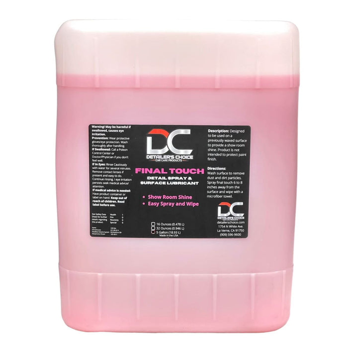 Final Touch Quick Detail Spray 5 Gallon Detail Spray DETAILER'S CHOICE, INC. 5 Gallon 