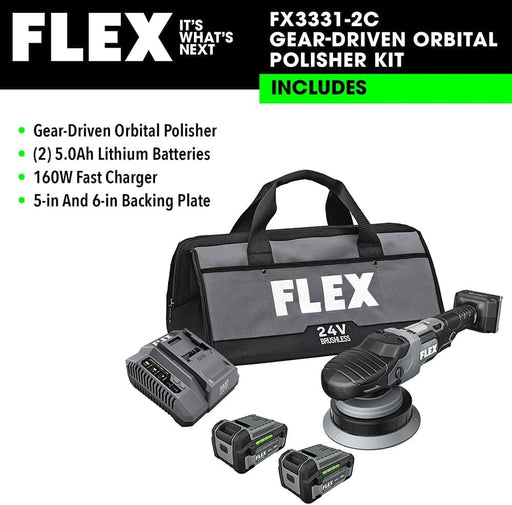 Flex Polisher FX3321-2C 24V - Random Orbital Polisher Kit Polishers & Buffers Flex 