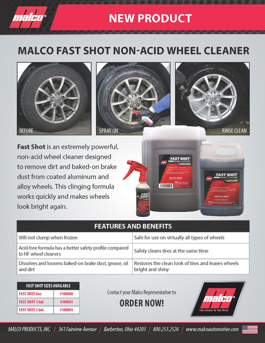 MALCO FAST SHOT WHEEL & TIRE CLEANER NON-ACID FORMULA Wheel & Tire Cleaner Malco® Automotive 