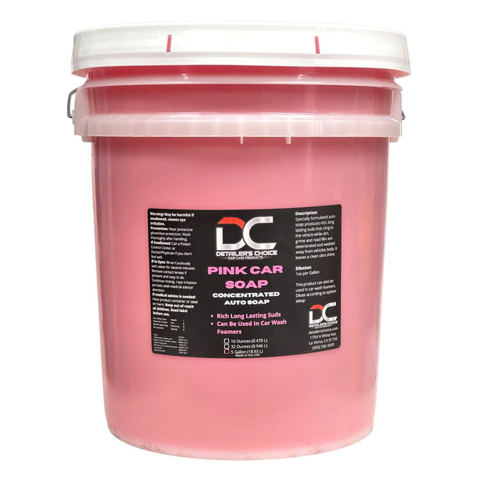 Pink Car Soap - pH-Balanced, Additive-Free Car Wash Soap 5 Gallon Soap DETAILER'S CHOICE, INC. 5 Gallon 