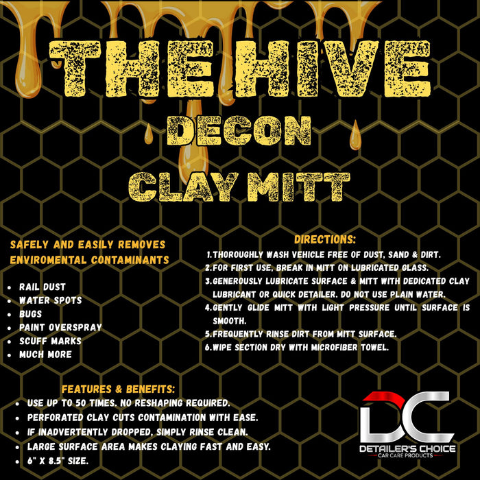 The Hive Perforated Decon Mitt (8.5"x6") 1 pack Cleaning Sponge Autofiber® 