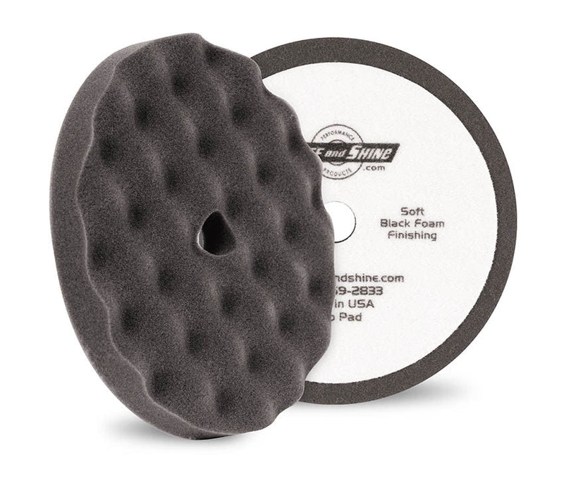 Buff and Shine® 8" #820FBW Black Convoluted Face Foam Grip Pad™, Flat Back 2 Pack Pads Buff & Shine Mfg., Inc. 