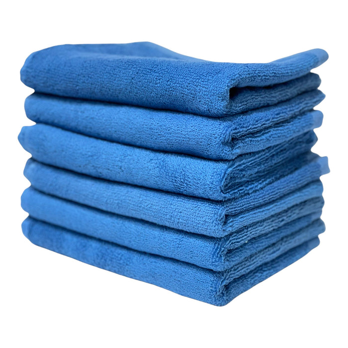 Terry Cloth Wash Rags - 12 x 12 - Blue - Cleaning Rags