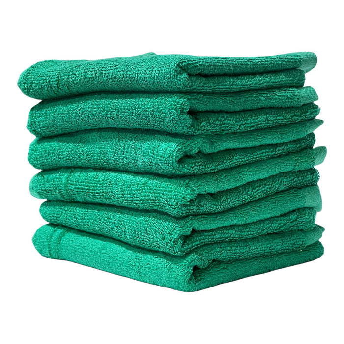Car Wash 100% Cotton Terry Cloth Cleaning Drying Towels 16" x 25" Cotton Towel Golden State Trading, Inc. 12 Pieces Green 