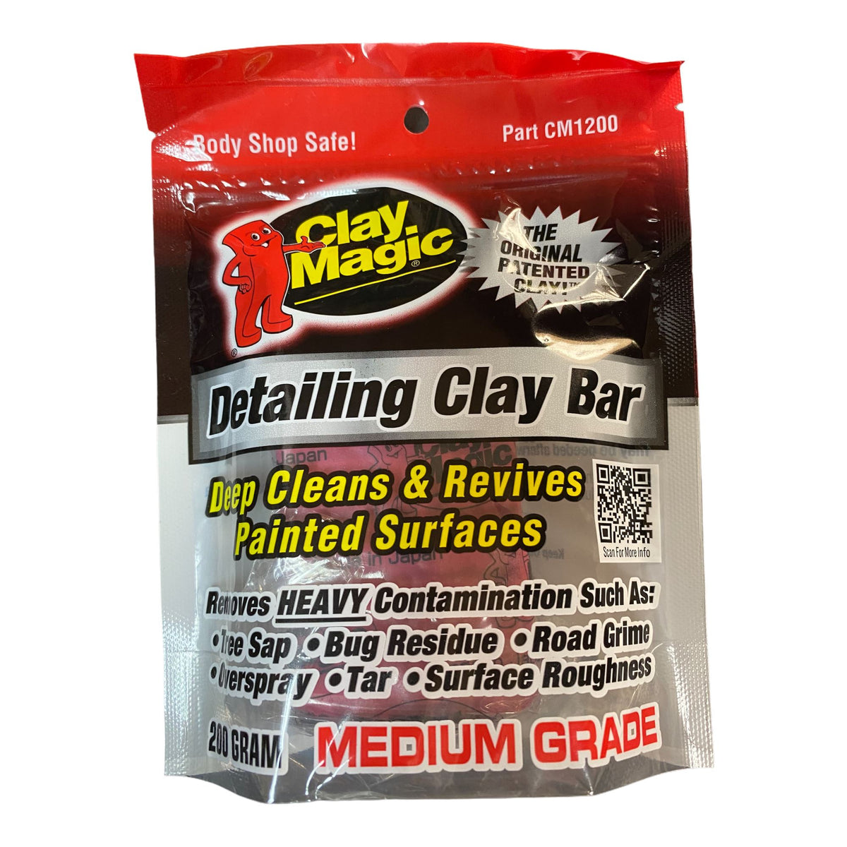 Clay Magic Detail Bar Medium Grade (Red) 200gr - Auto Detailing