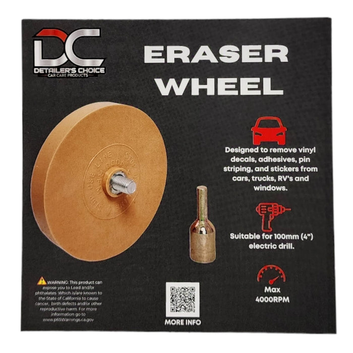 Detailer's Choice Eraser Wheel- Vinyl Decal, Adhesive, and Sticker Remover Pinstripe Remover DETAILER'S CHOICE, INC. 