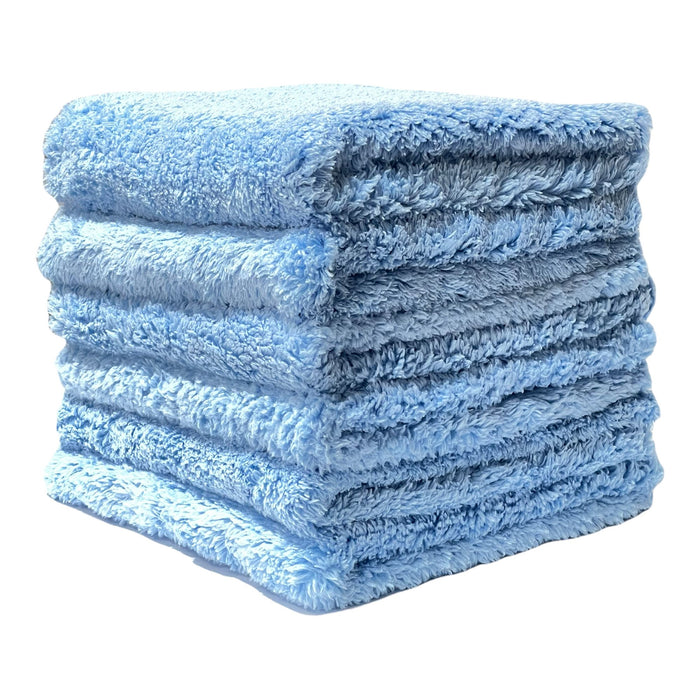 Edgeless Microfiber Fur Detailing Towel Polishing Buffing Exterior and Interior, 16"x16", Blue Microfiber Towel Golden State Trading, Inc. 12 Pieces 