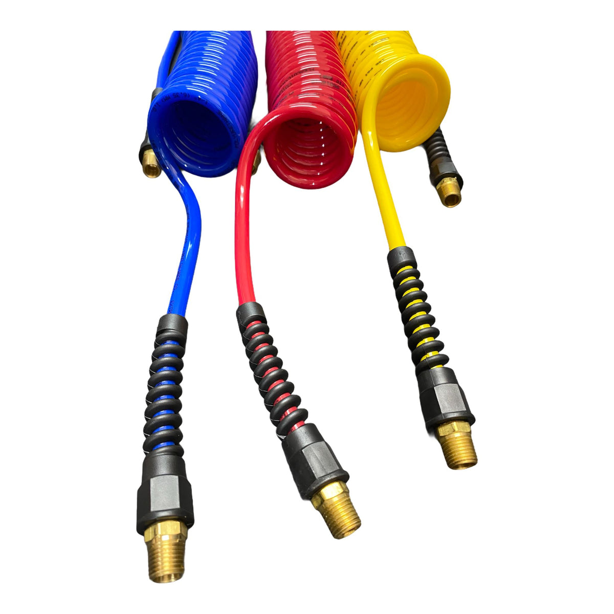 Flexcoil® Coiled Air Hose with Reusable Strain Relief Fittings