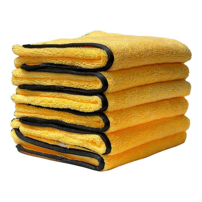 Microfiber Drying Towel Lint Free, Scratch Free, Overlocked Edges, 380 GSM, 24"x16" Microfiber Towel Golden State Trading, Inc. 12 Pieces Yellow 